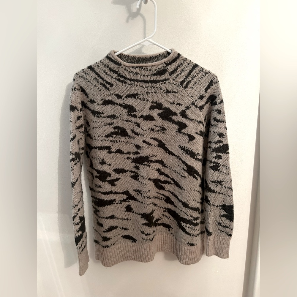 Madewell Animal Print Mock Neck Sweater Size XXS